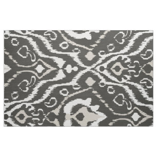 Tissu motifs tribaux noirs et blancs du ikat