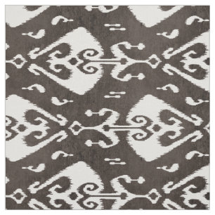 Tissu motifs tribaux noirs et blancs du ikat