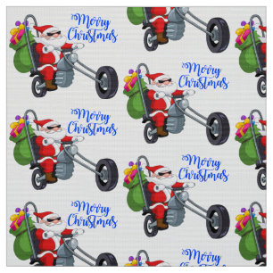 Tissu moto de noël père Noël