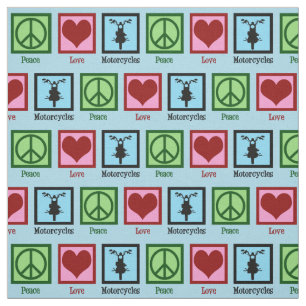 Tissu Motos Peace Love