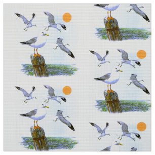Tissu Mouettes d'observateur d'oiseau