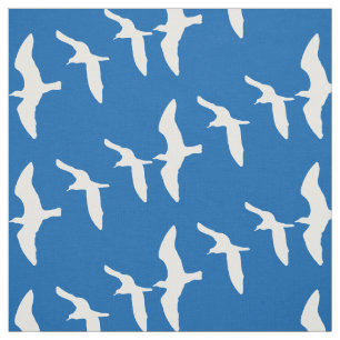 Tissu Mouettes volantes bleu