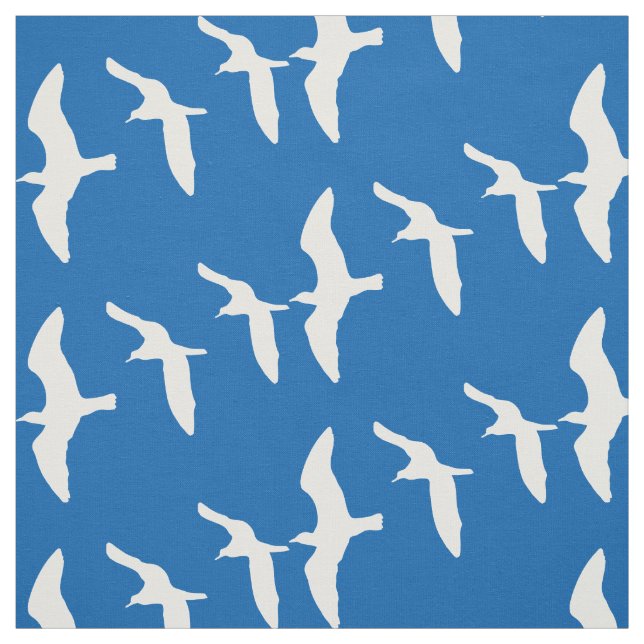 Tissu Mouettes volantes bleu (Échantillon)
