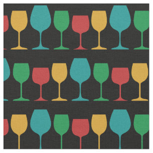 Tissu Mousse de verre de vin rétro Vintage