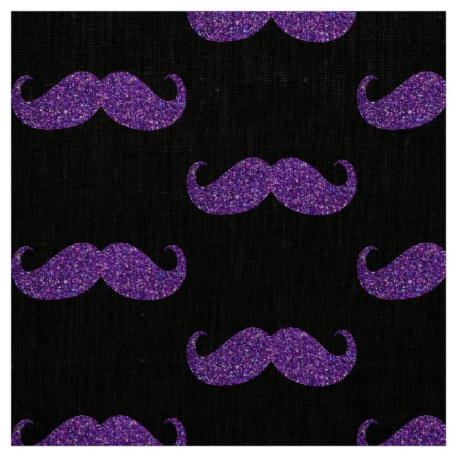 Tissu Moustache à Parties scintillant violette (Échantillon)