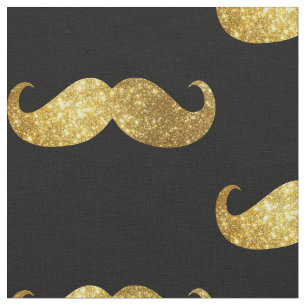 Tissu Moustache de parties scintillantes d'or