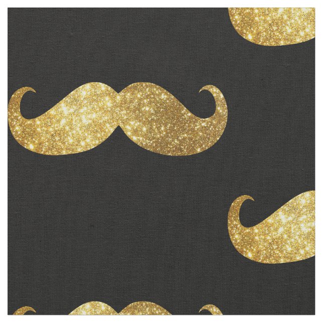 Tissu Moustache de parties scintillantes d'or (Fermer)