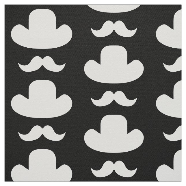 Tissu Moustache et casquette (Échantillon)