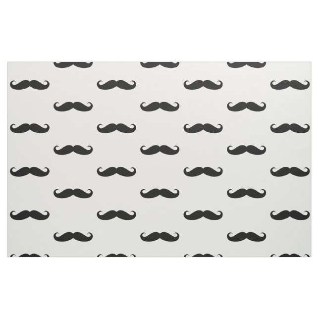 Tissu Moustache noire courbée drôle (Fat Quarter)