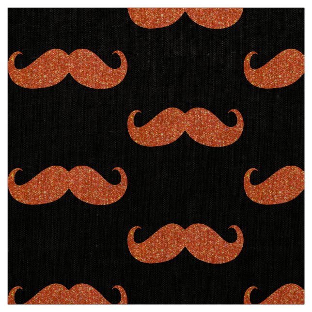 Tissu Moustache Parties scintillant orange #2 (Échantillon)