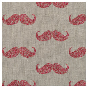 Tissu Moustache Parties scintillant rose