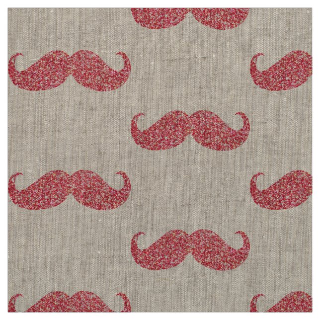 Tissu Moustache Parties scintillant rose (Échantillon)