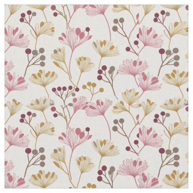 Tissu Moutarde De Prune Or Et Rose (Fermer)