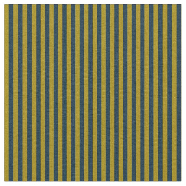 Tissu Moutarde foncée et rayures bleu marine (Fermer)