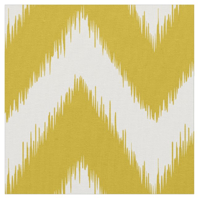 Tissu Moutarde Ikat jaune Chevron (Fermer)