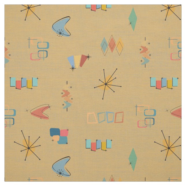 Tissu Moutarde Texturée Moderne Milieu de Siècle (Échantillon)