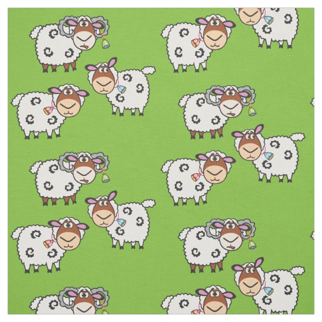 Tissu mouton de dessin animé (Échantillon)