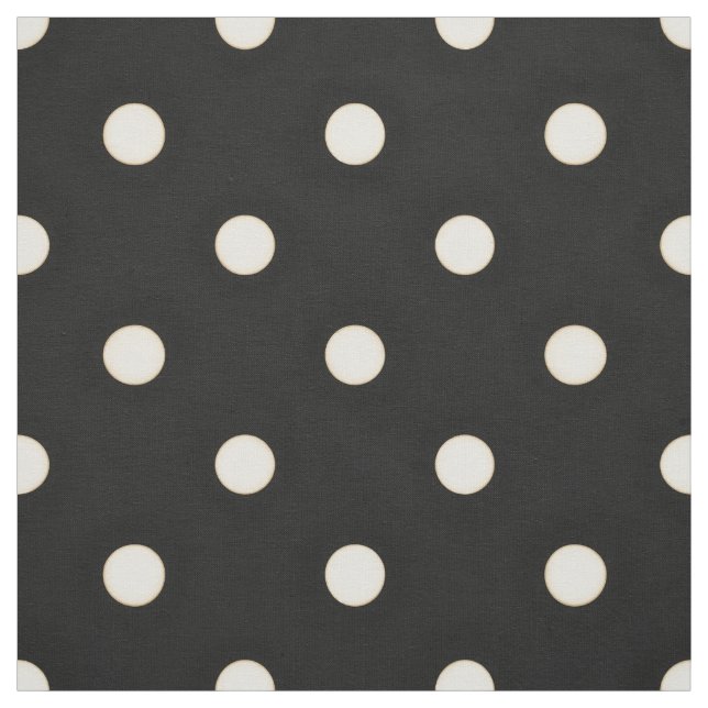 Tissu Moyen Pois Antique Blanc & Noir (Échantillon)