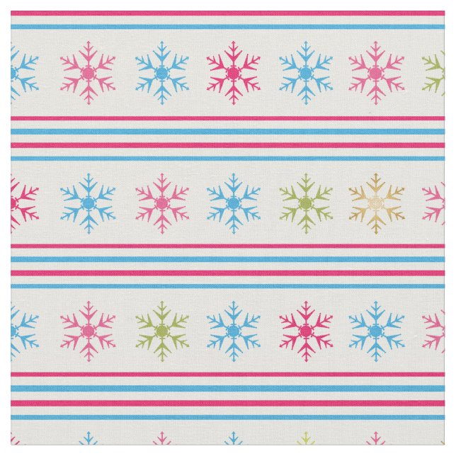 Tissu Multi-color snowflakes (Fermer)