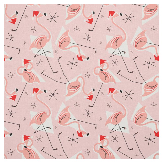 Tissu multi rose de motif de Santa de Flamant rose (Échantillon)
