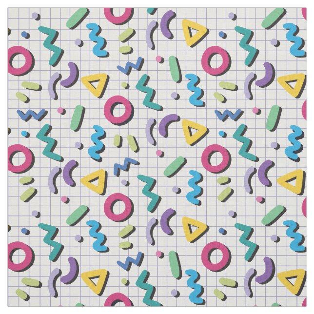 Tissu Multicolor 80s Memphis Motif (Échantillon)