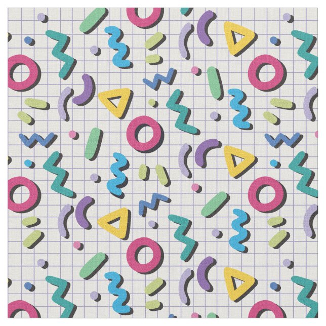 Tissu Multicolor 80s Memphis Motif (Fermer)