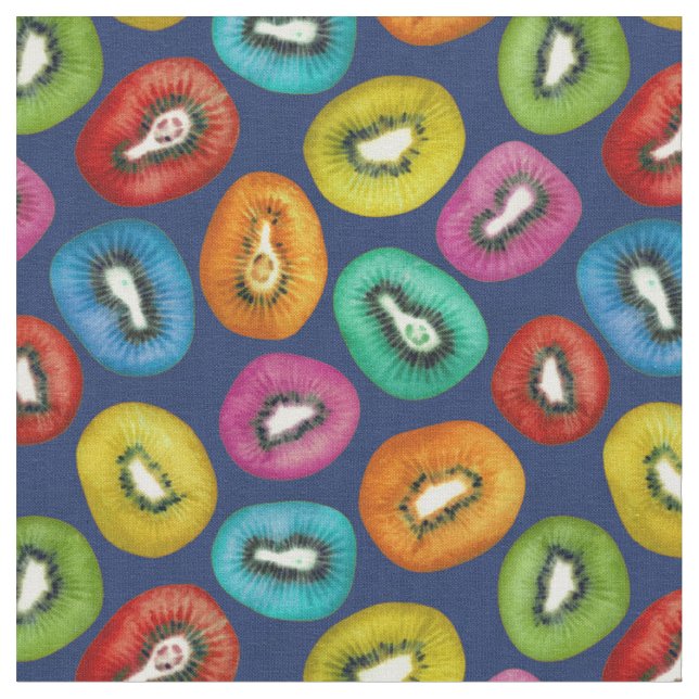 Tissu Multicolor Kiwi Motif (Fermer)