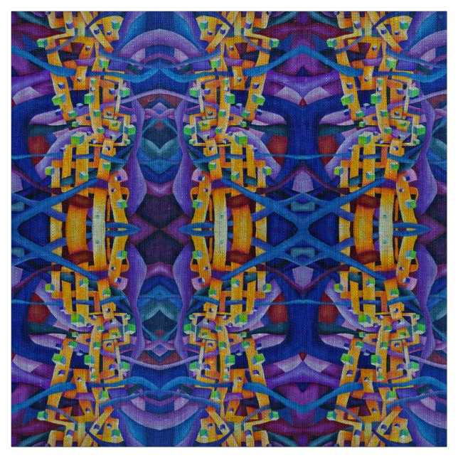 Tissu Multicolore Contemporain Joué Géométrique (Échantillon)