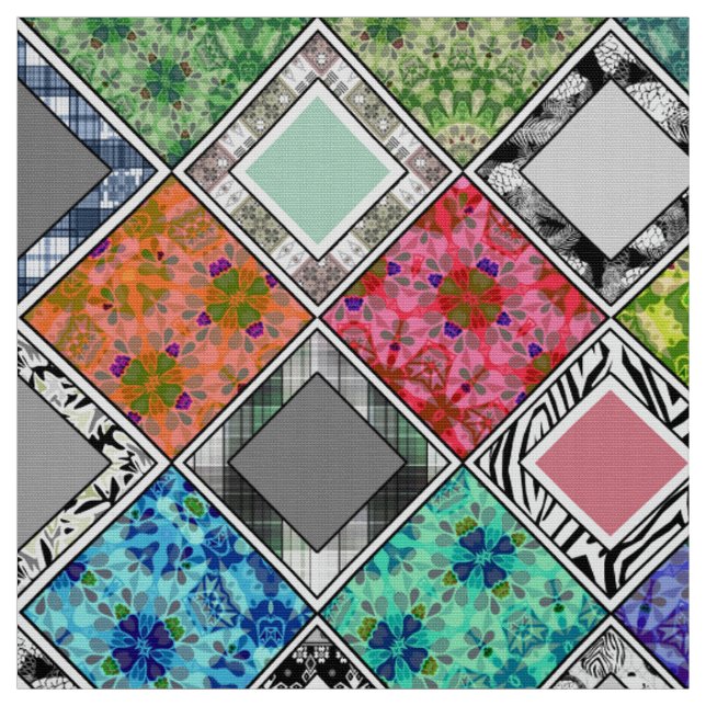 Tissu Multicolore, rustique, patchwork, patchs (Échantillon)