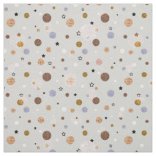 Tissu Multicolored polka dots on gray.