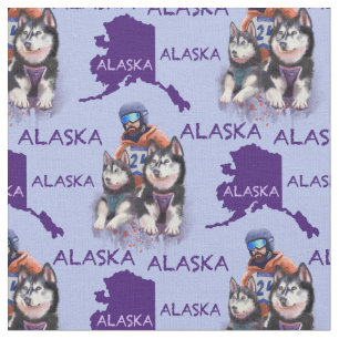 Tissu Musher D'Alaska Et Ses Chiens