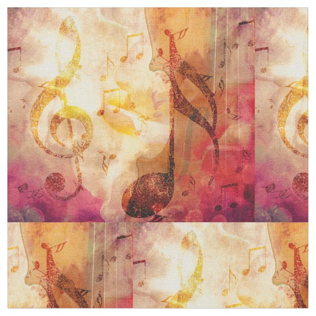 Tissu Musique de grunge avec violon (Fermer)