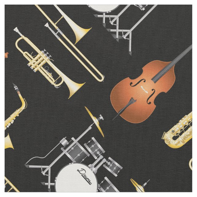 Tissu Musique de jazz Instruments Décoration musicale (Fermer)