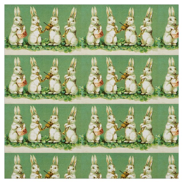Tissu Musique Mignonne Fabriquant Orchestre de lapins (Échantillon)