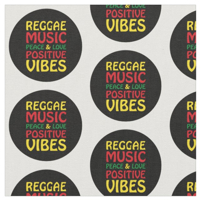 Tissu Musique reggae avec des paroles positives (Fermer)