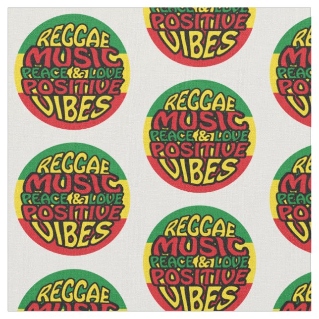 Tissu Musique reggae avec des paroles positives (Fermer)