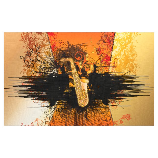 Tissu Musique, saxophone avec la grunge (Yard)