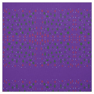 Tissu Mystère foncé violet à motif rouge vert