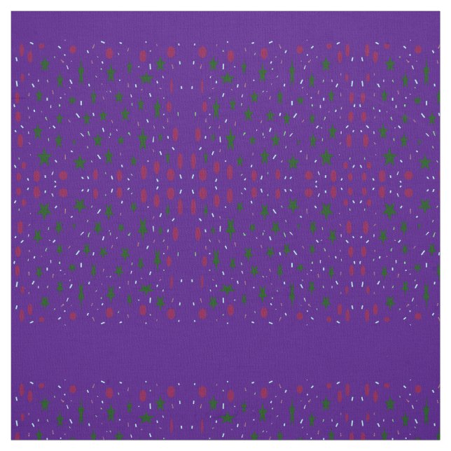 Tissu Mystère foncé violet à motif rouge vert (Échantillon)