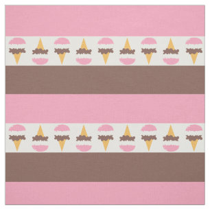 Tissu Napolitain Crème glacée Motif à rayures