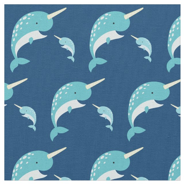 Tissu Narwhals Cute Cartoon Kids (Fermer)