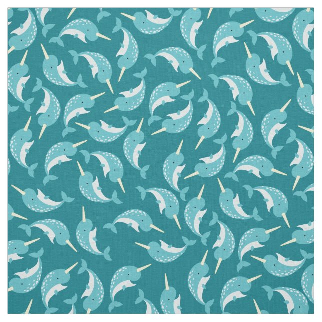 Tissu Narwhals Cute Kids Baby Nursery (Échantillon)