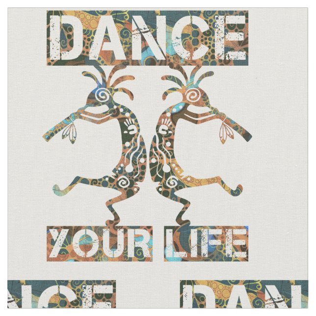 Tissu Native Americans Kokopelli - Dance Your Life 1 (Fermer)