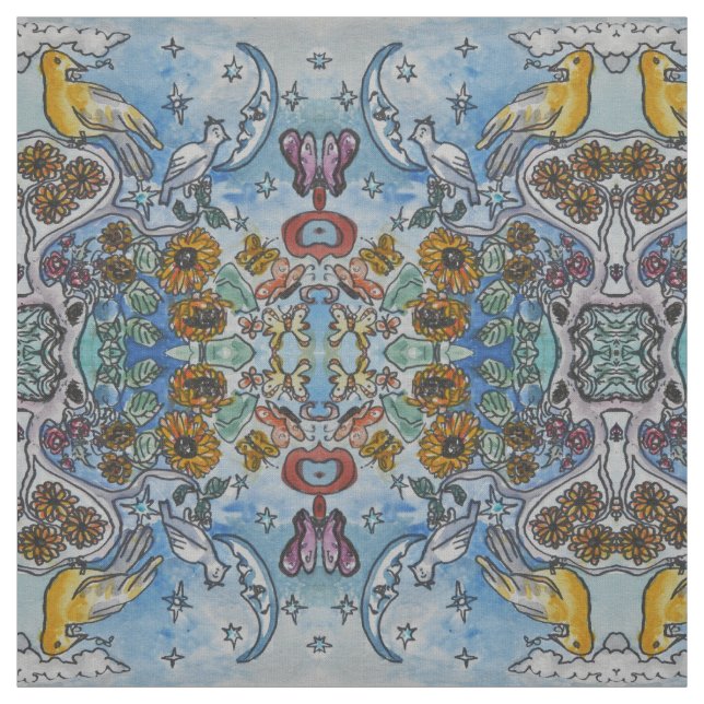 Tissu Nature de lune bleue (Échantillon)