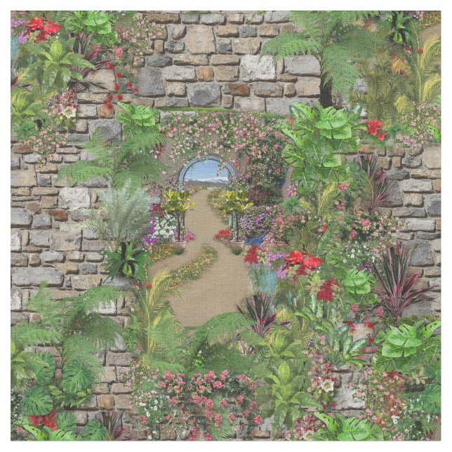 Tissu Nature intérieure et extérieure en fleurs (Fermer)