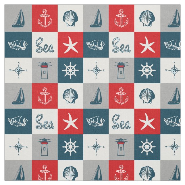 Tissu Nautical themed design (Échantillon)
