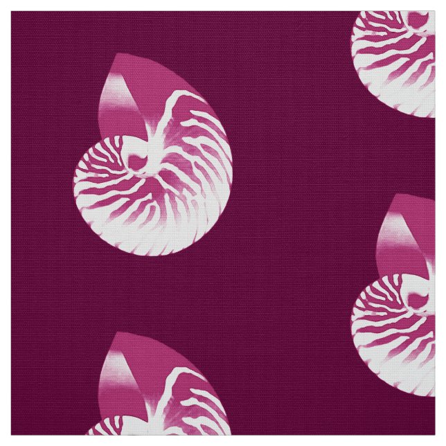 Tissu Nautilus Shell - aubergine violet et blanc (Échantillon)