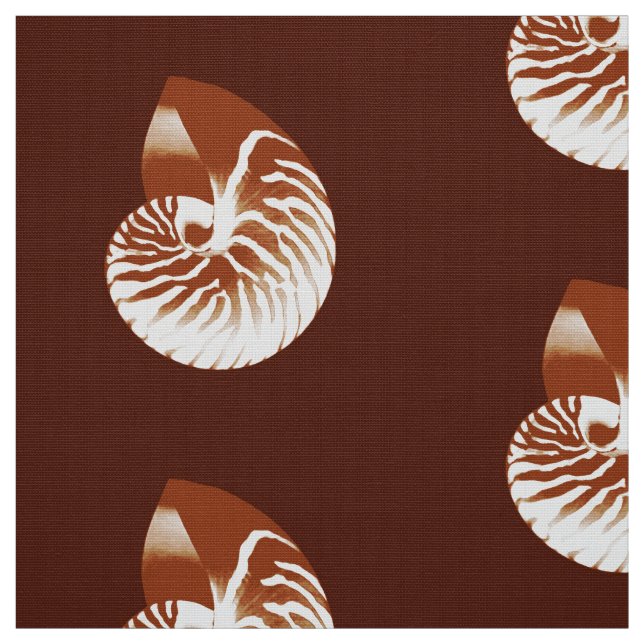 Tissu Nautilus Shell - cacao brun et blanc (Échantillon)