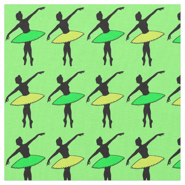 Tissu Neon Jaune Vert Ballerina Ballet Pointe Danseuse (Fermer)