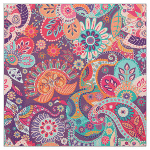 Tissu Néon rose Paisley
